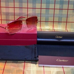 Cartier Big C Unisex Rimless Sunglasses
